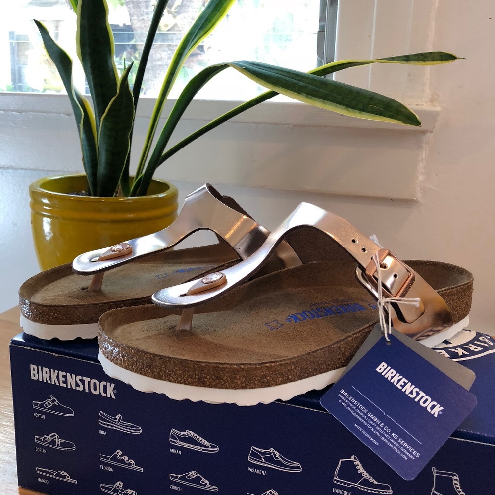 Birkenstock® Gizeh Birko-Flor™ Metallic Copper NWT